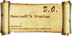 Dvorzsák Orsolya névjegykártya